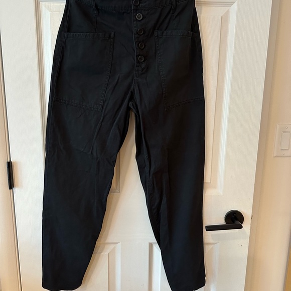 Pistola Tammy High Rise Black Trouser Pants Button Fly Baggy - Picture 3 of 7